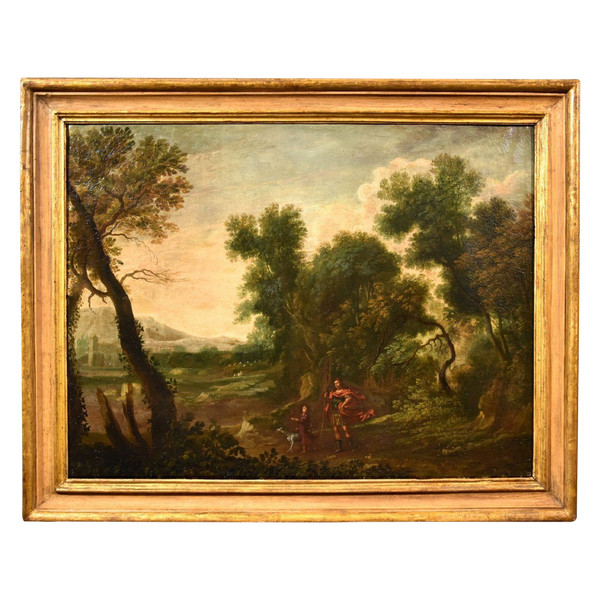 Paesaggio boschivo con l'Arcangelo Raffaele e Tobiolo