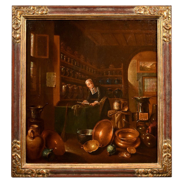 Il Farmacista Nel Suo Laboratorio, Giovanni Domenico Valentino (roma 1630 - Imola 1708)