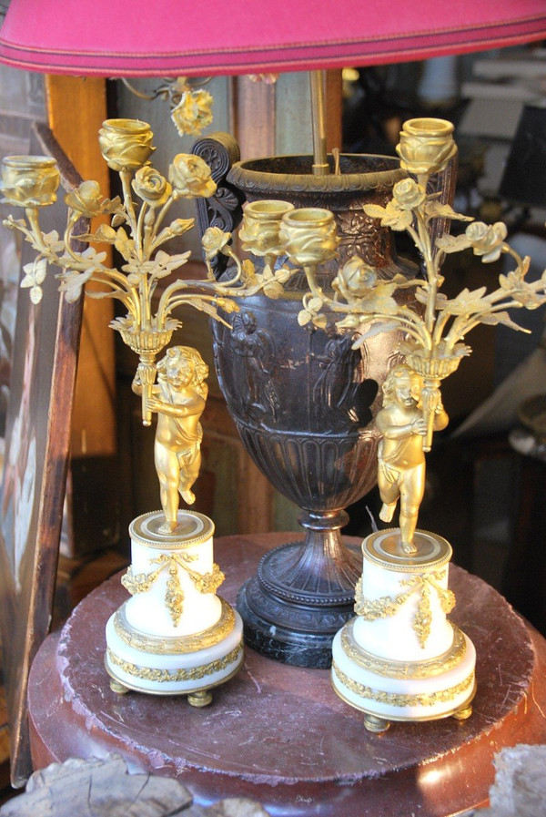 Coppia Di Candelieri Putti Napoleone III