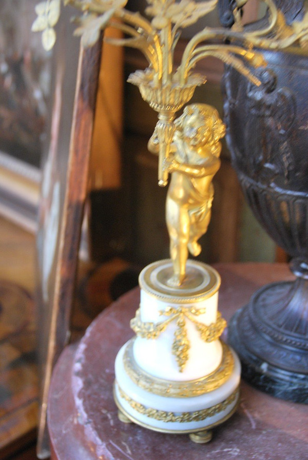Coppia Di Candelieri Putti Napoleone III