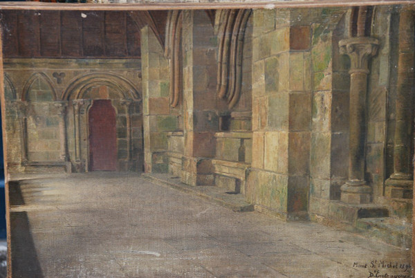 Le Mont Saint Michel  Intérieur , Huile Signée De D 'entragues