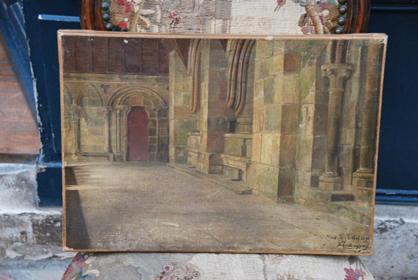 Le Mont Saint Michel  Intérieur , Huile Signée De D 'entragues