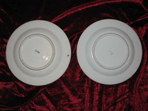 Pair of Saxony porcelain plates with floral decoration, 18th century