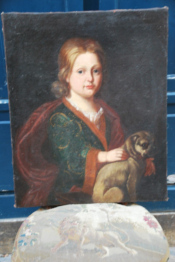 Child with dog school Late 17th century