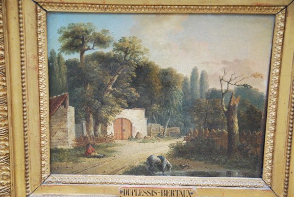 Paysage De Campagne Attribué à Duplessis Bertaux XIXe siècle
