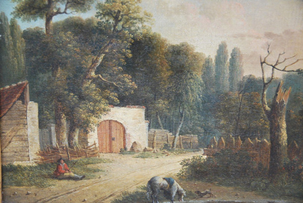 Paysage De Campagne Attribué à Duplessis Bertaux XIXe siècle