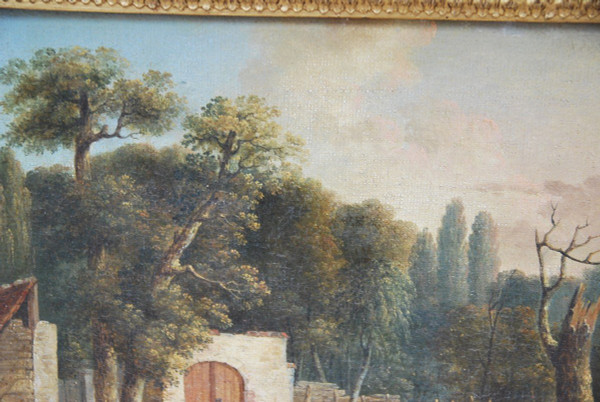 Paysage De Campagne Attribué à Duplessis Bertaux XIXe siècle