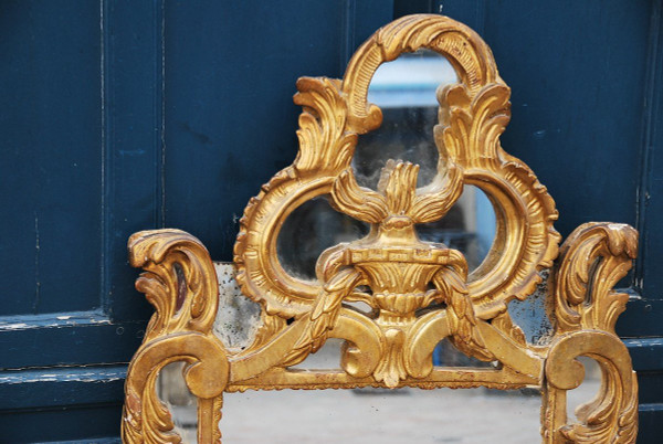 Miroir En Bois Doré D époque Louis  XV, Provence XVIIIe siècle