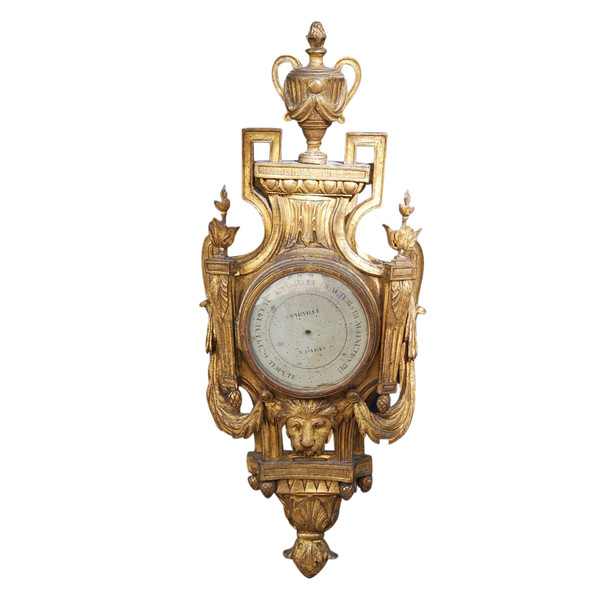 Schönes Barometer Aus Vergoldetem Holz Epoche Louis XVI