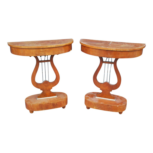 Coppia di piccole console in mogano Inghilterra