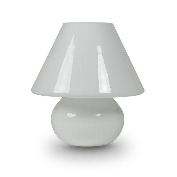 Coppia di lampade opaline bianche, anni '90