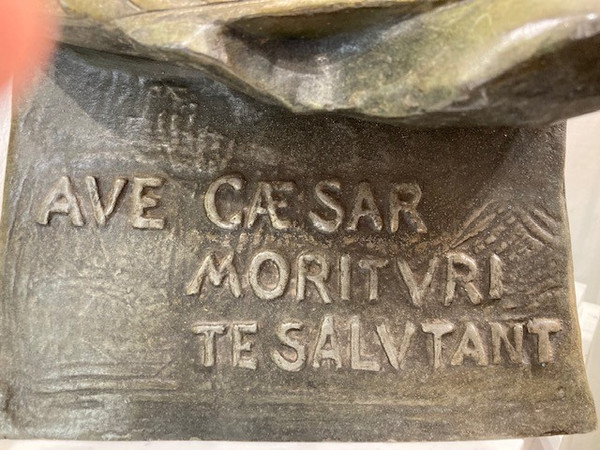 Richard AURILI (1834-1914) - Gladiateur - Ave Caesar Morituri Te Salutant - Sculpture en Régule