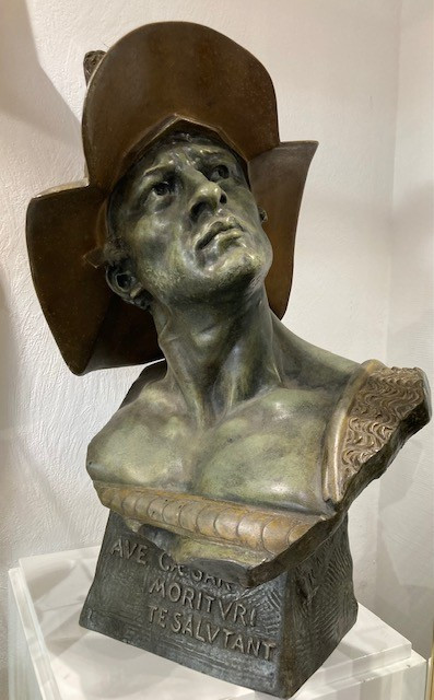 Richard AURILI (1834-1914) - Gladiateur - Ave Caesar Morituri Te Salutant - Sculpture en Régule