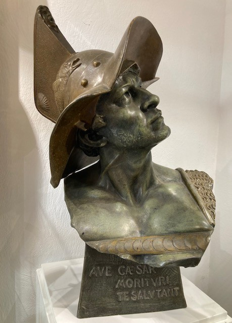 Richard AURILI (1834-1914) - Gladiateur - Ave Caesar Morituri Te Salutant - Sculpture en Régule