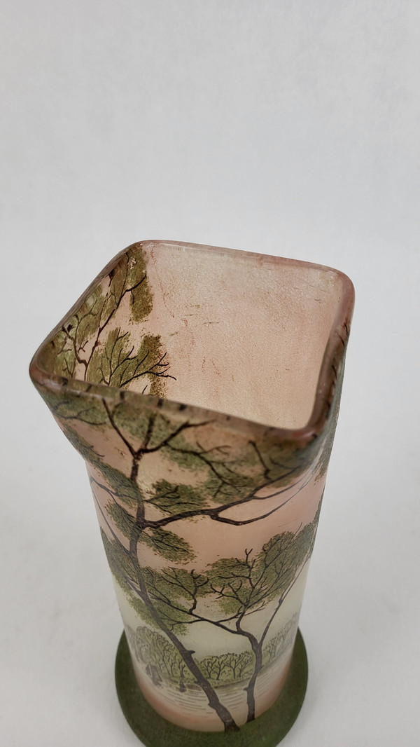 Vase en verre émaillé Legras