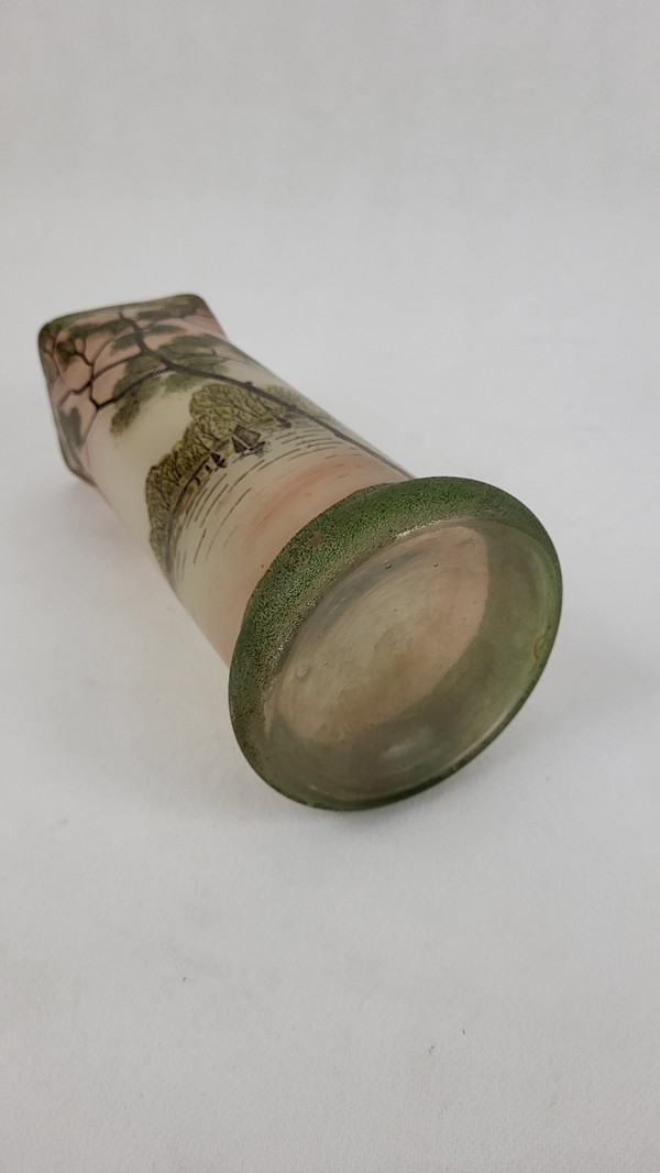 Vase en verre émaillé Legras
