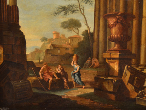 Pierre Antoine Demachy (paris 1723 - 1807), Paysage Romain Avec Capriccio Architectural