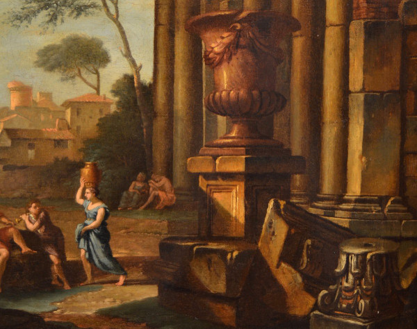 Pierre Antoine Demachy (paris 1723 - 1807), Paysage Romain Avec Capriccio Architectural