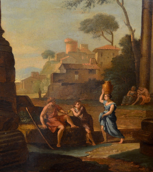 Pierre Antoine Demachy (paris 1723 - 1807), Paysage Romain Avec Capriccio Architectural