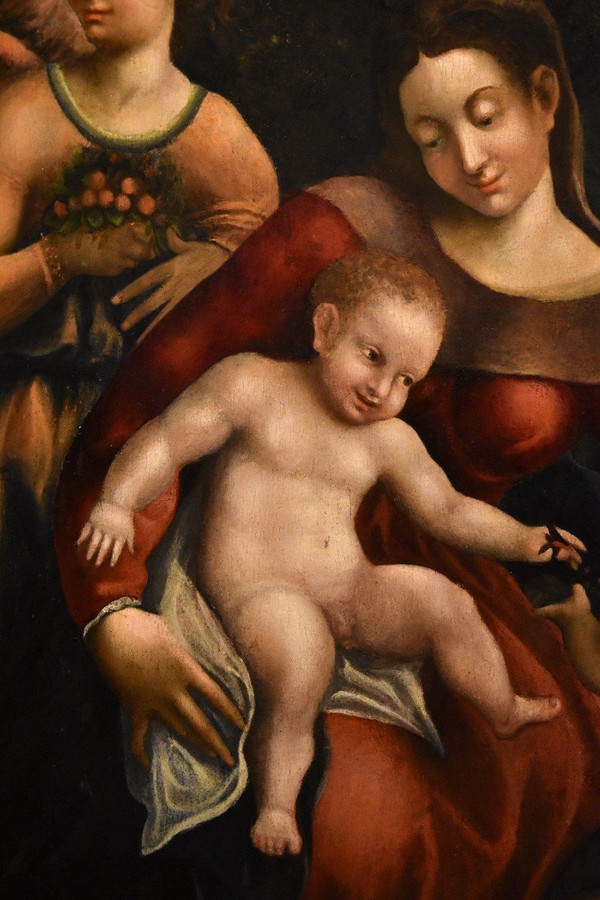 Madonna col Bambino, due angeli e Giovanni Battista, Scuola di Antonio Allegri, Correggio