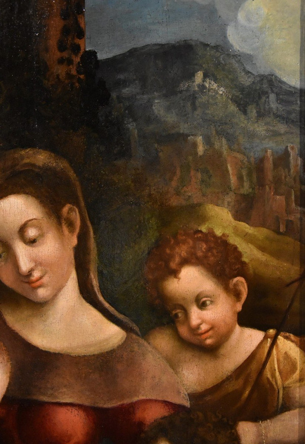 Madonna col Bambino, due angeli e Giovanni Battista, Scuola di Antonio Allegri, Correggio
