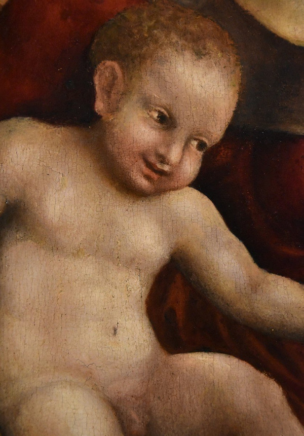 Madonna col Bambino, due angeli e Giovanni Battista, Scuola di Antonio Allegri, Correggio