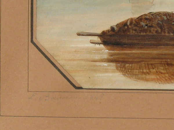 Vue de Rouen grande aquarelle encadrée époque 19ème