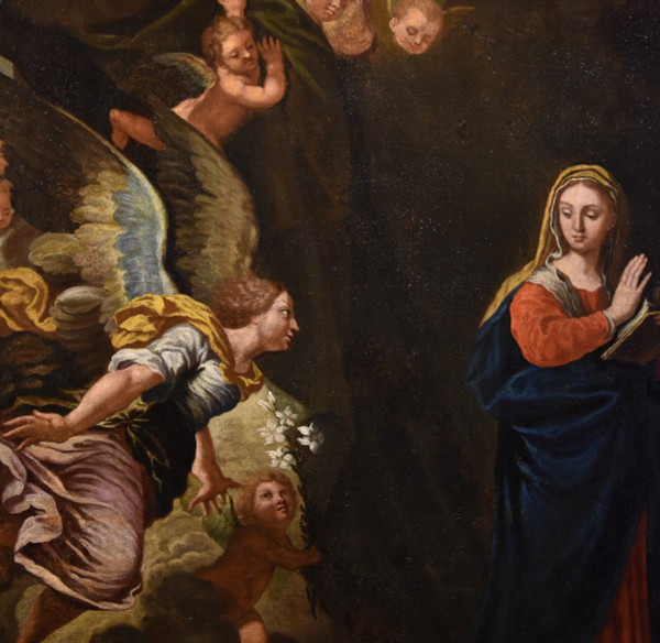L'Annonciation, Girolamo Bonini, Dit Anconitano (Ancône 1600 - Bologne 1680 c.)
