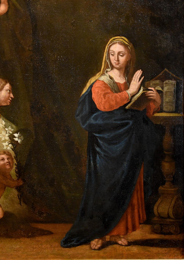 L'Annonciation, Girolamo Bonini, Dit Anconitano (Ancône 1600 - Bologne 1680 c.)