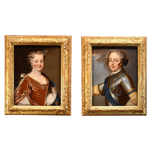 König Ludwig XV. von Frankreich mit Königingemahlin Maria Leszczyńska und Pierre Gobert (1662–1744)
