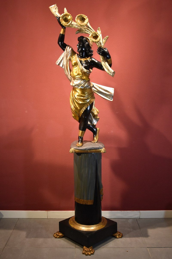 Antike Skulptur einer maurischen Frau, Venedig 19. Jahrhundert
