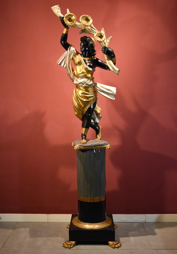 Antike Skulptur einer maurischen Frau, Venedig 19. Jahrhundert