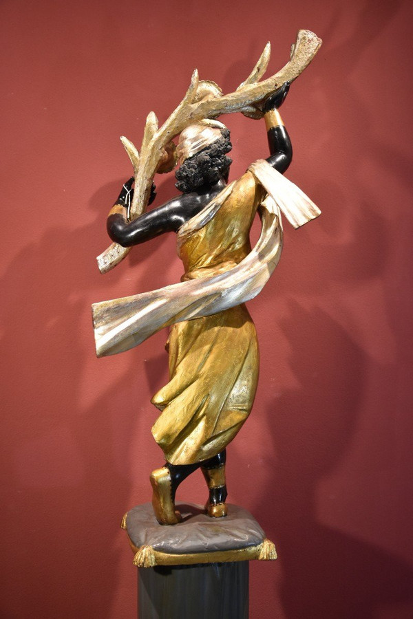 Antike Skulptur einer maurischen Frau, Venedig 19. Jahrhundert