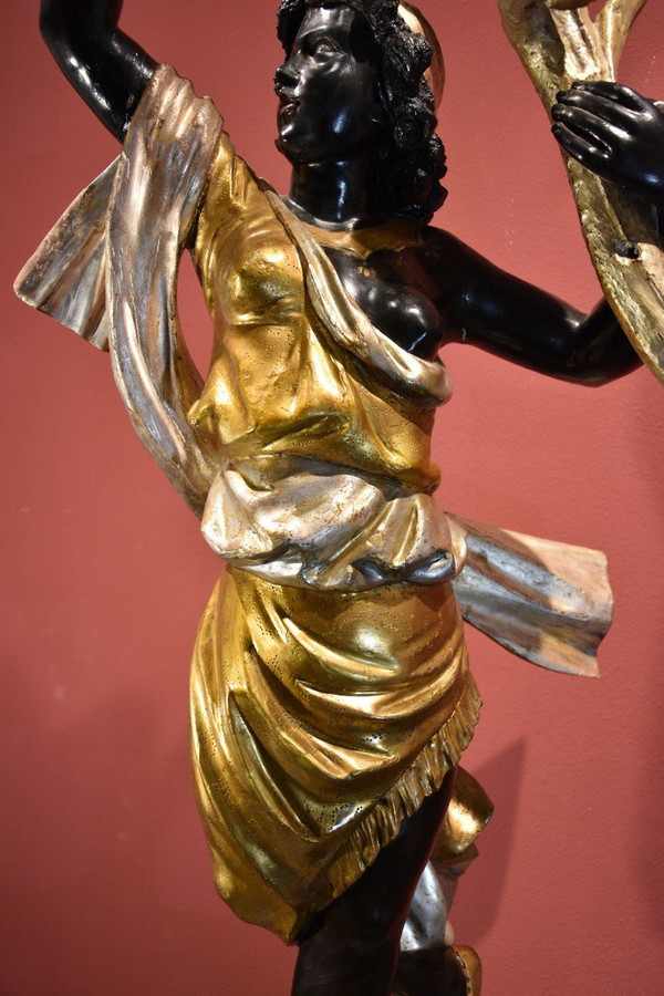 Antike Skulptur einer maurischen Frau, Venedig 19. Jahrhundert