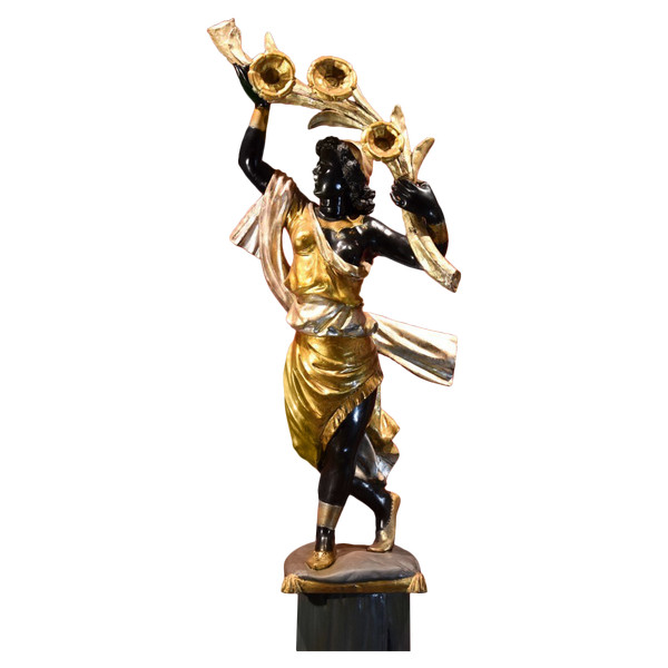 Antike Skulptur einer maurischen Frau, Venedig 19. Jahrhundert