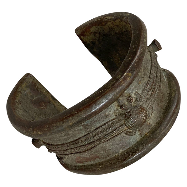 Senufo-Bronze-Armband. Muster der Schildkröte Elfenbeinküste - Mali, Burkina Faso.