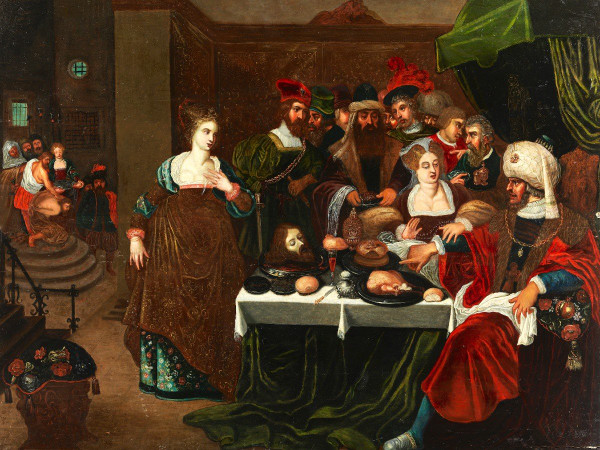 Gaspar van den Hoecke (Anversa, 1585 – 1648) Il banchetto di Erode