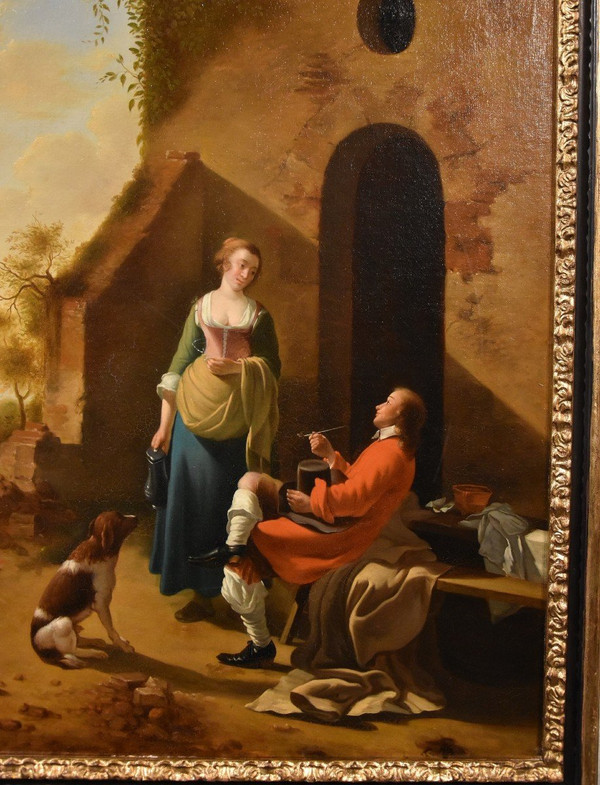 Galante Szene am Eingang eines Gasthauses, Jan Vermeer von Utrecht (schoonhoven 1630 - 1692) Follower