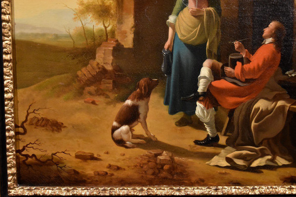 Galante Szene am Eingang eines Gasthauses, Jan Vermeer von Utrecht (schoonhoven 1630 - 1692) Follower