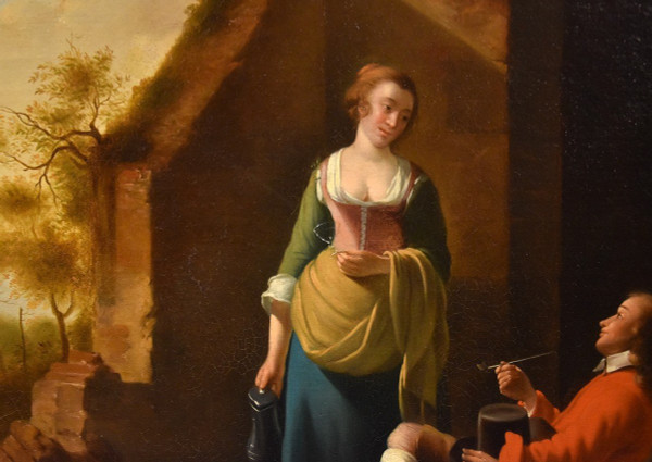 Galante Szene am Eingang eines Gasthauses, Jan Vermeer von Utrecht (schoonhoven 1630 - 1692) Follower