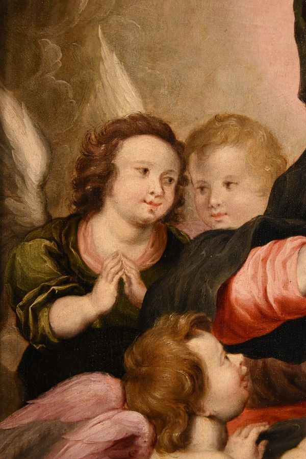 Vierge à l'Enfant Avec Trois Anges, Hendrick Van Balen (anvers 1575 - 1632) Atelier De