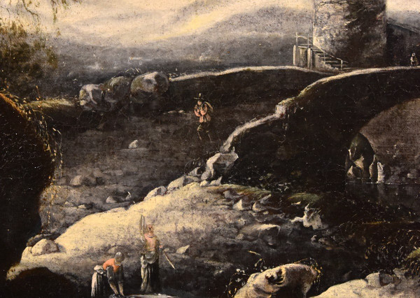 Paysage d'Hiver Fantastique Avec Pont, Hans De Jode (la Haye 1630 - Vienne 1663)