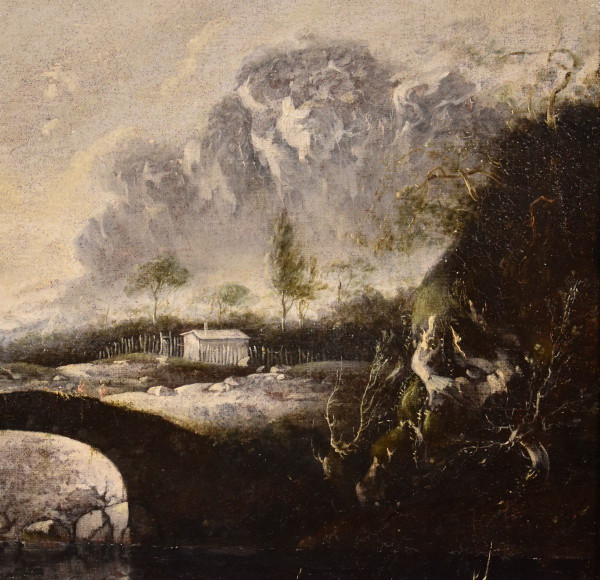 Paysage d'Hiver Fantastique Avec Pont, Hans De Jode (la Haye 1630 - Vienne 1663)