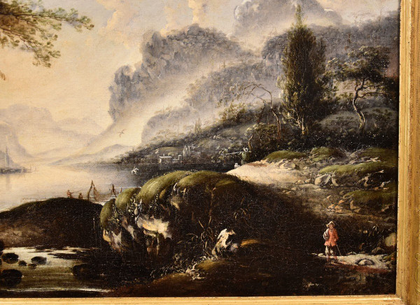 Hans De Jode (la Haye 1630 - Vienne 1663), Paysage d'Hiver Avec Lac Et Ville Sur Les Rives