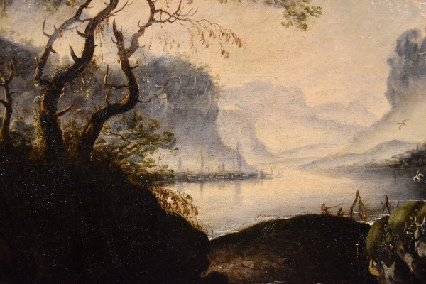 Hans De Jode (la Haye 1630 - Vienne 1663), Paysage d'Hiver Avec Lac Et Ville Sur Les Rives