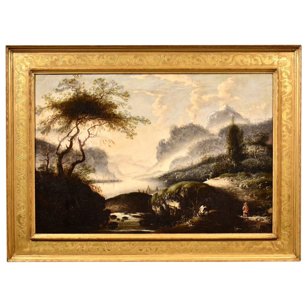 Hans De Jode (la Haye 1630 - Vienne 1663), Paysage d'Hiver Avec Lac Et Ville Sur Les Rives
