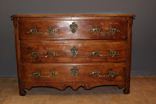 Commode Louis XIV à Façade Bombée En Frêne XVIII 