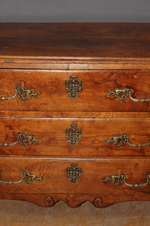 Commode Louis XIV à Façade Bombée En Frêne XVIII 