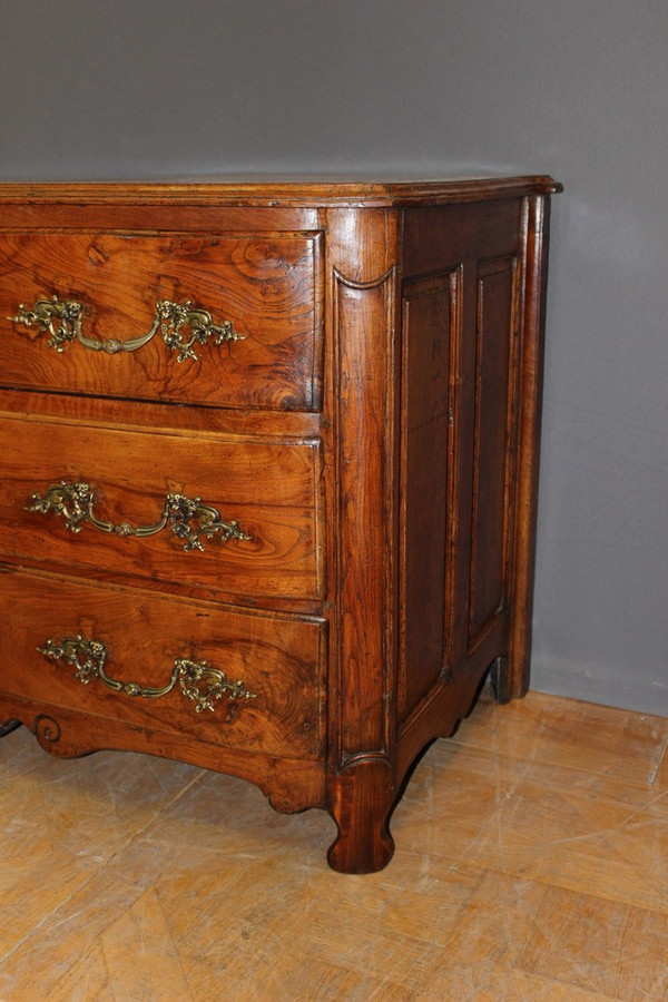 Commode Louis XIV à Façade Bombée En Frêne XVIII 