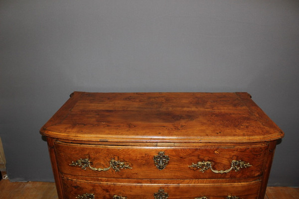 Commode Louis XIV à Façade Bombée En Frêne XVIII 
